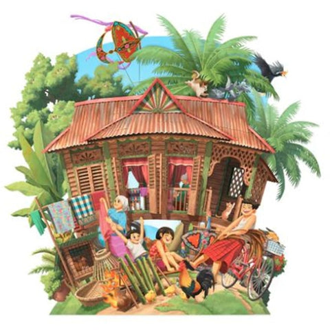 TP10 360 3D Greetings Card: Rustic Kampung Charm - MPHOnline.com