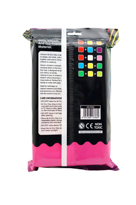 UNICORN Stationery - 24 Colours Air Dry Clay (UIC-24AC) - MPHOnline.com