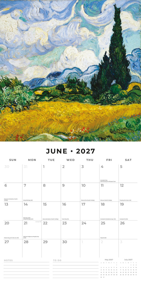 2027 Square Wall Calendar Vincent Van Gogh (RR271117) – MPHOnline.com