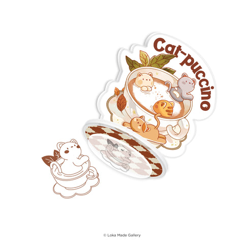 Rubber Stamp STB705 Coffeelogy: Cat-Puccino
