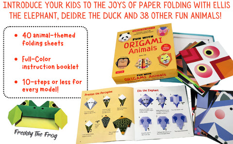 Fun with Origami Animals Kit : 40 Different Animals! Includes Colorfully Patterned Folding Sheets! Full-color Book with Simple Instructions (Ages 6 - 10) - MPHOnline.com