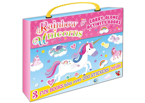 Activity Carry Case: Rainbow Unicorns (3 Books and 4 Sticker Sheets) - MPHOnline.com