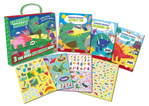 Activity Carry Case: Roarsome Dinosaurs (3 Books and 4 Sticker Sheets) - MPHOnline.com