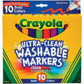 Crayola 587853 Broad Line Ultra-Clean Washable Markers (10 Bold Colors) - MPHOnline.com