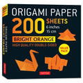 Origami Paper 200 sheets Bright Orange 6" (15 cm): Solid Orange Double-Sided Origami Sheets with Instructions for 12 Projects - MPHOnline.com