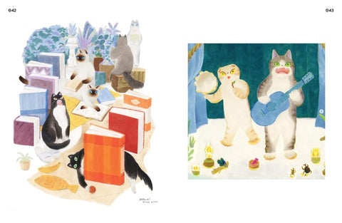 A look inside Felinity: An Anthology of Illustrated Cats from Around the World - MPHOnline.com.