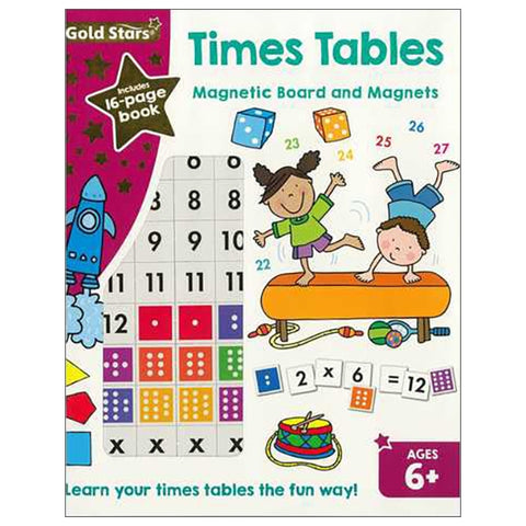 Gold Stars Times Tables Magnetic Board And Magnets (Ages 6+) - MPHOnline.com