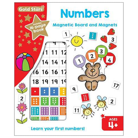 Gold Stars Numbers Magnetic Board & Magnets (Ages 4+) - MPHOnline.com