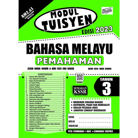 Modul Tuisyen Edisi 2023 Bahasa Melayu Tahun 3 Pemahaman - MPHOnline.com