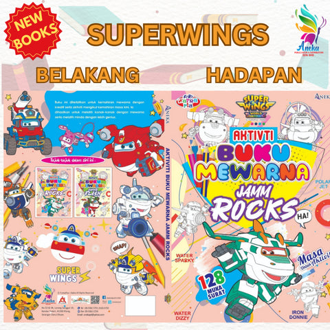 Super Wings Bumper Siri Warna Ria Aktiviti Buku Mewarna Jamm Rock - MPHOnline.com