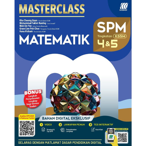 MasterClass SPM  Tingkatan 4 & 5 KSSM Matematik (Edisi 2024) - MPHOnline.com