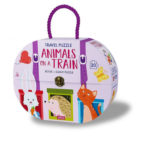 Travel Puzzle: Animals On A Train (Book + Giant Puzzle) - MPHOnline.com