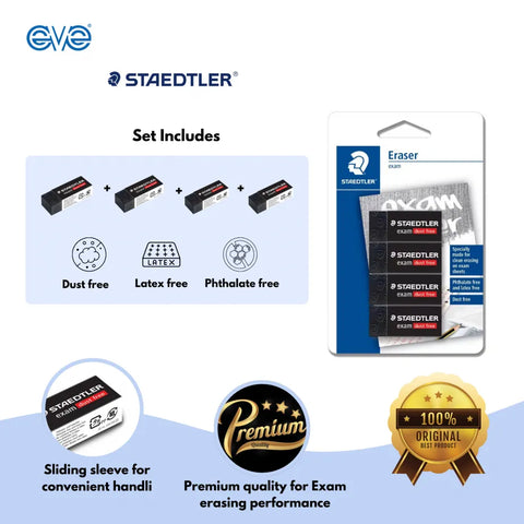 STAEDTLER Eraser 43x19x13MM BK (4'S) - MPHOnline.com