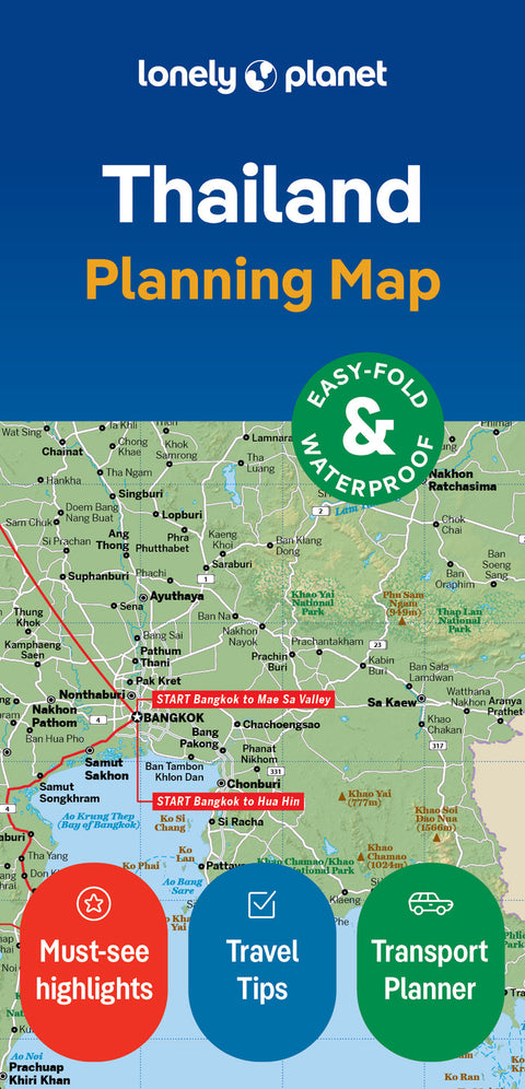 Lonely Planet Thailand Planning Map, 2nd Edition - MPHOnline.com