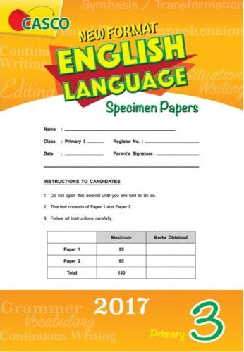 Primary 3 New Format English Language Specimen Paper