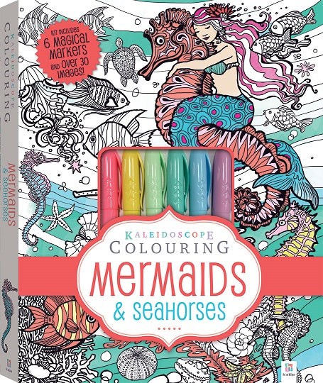 KALEIDOSCOPE COLORING MERMAIDS AND SEAHORSES