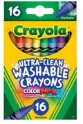 Crayola Ultra-Clean Washable Large Crayons (16 Colour) - MPHOnline.com