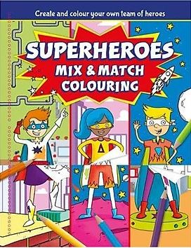 Superheroes Mix and Match Colouring Fun