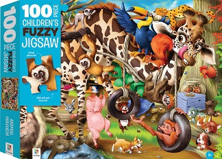 ANIMAL MAYHEM: 100 PIECE FUZZY CHILDREN`S JIGSAW