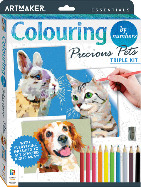 Art Maker Essentials Colouring by Numbers: Precious Pets Triple Kits - MPHOnline.com