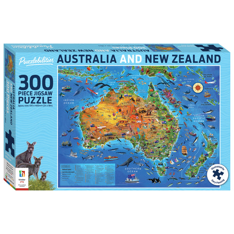 Puzzlebilities 300Pc Jigsaw: Australia And New Zealand Map - MPHOnline.com