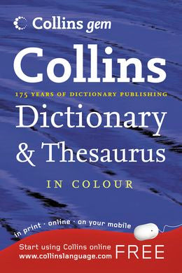 Collins Gem Dictionary and Thesaurus in Colour - MPHOnline.com