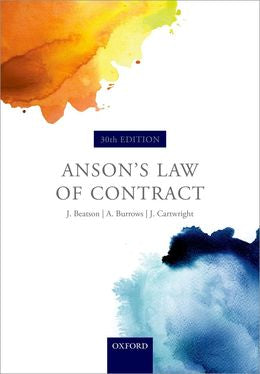 Anson`s Law Of Contract, 30th Ed. - MPHOnline.com