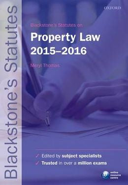 Blackstone`s Statutes On Property Law 2015-2016, 23rd Ed. - MPHOnline.com