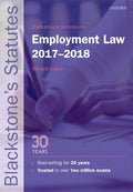 Blackstones Statutes On Employment Law 2017-2018 - MPHOnline.com