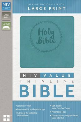 NIV, Value Thinline Bible, Large Print, Imitation Leather Blue - MPHOnline.com