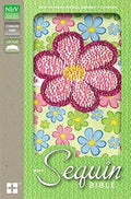 NIrV, Sequin Bible (Lime, Flowers) - MPHOnline.com