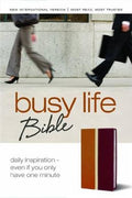 The Holy Bible: New International Version, Tan/Rich Red Italian Duo-Tone, Busy Life Bible, Daily Inspiration - Even if you Only Have one Minute - MPHOnline.com
