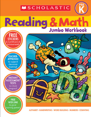 Scholastic Reading & Maths Jumbo Workbook Grade Pre-K - MPHOnline.com