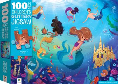 100-Piece Children's Glittery Jigsaw: Mermaid Paradise - MPHOnline.com