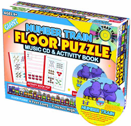 Number Train Floor Puzzle & Music CD & Activity Book - MPHOnline.com