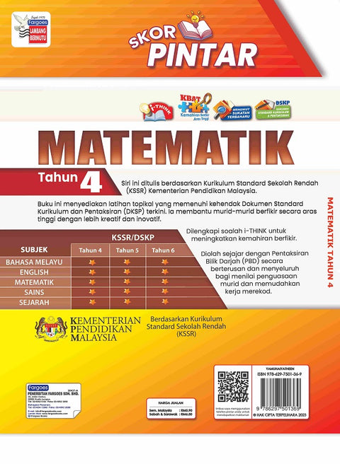 Skor Pintar Matematik Tahun 4 DwiBahasa - MPHOnline.com