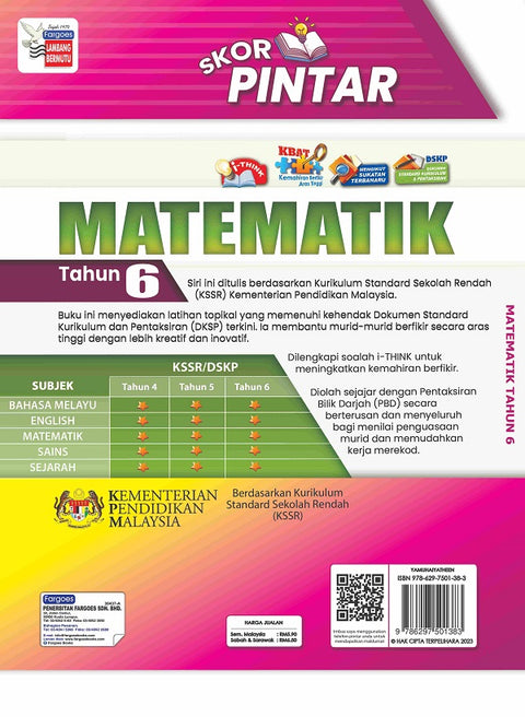 Skor Pintar Matematik Tahun 6 DwiBahasa - MPHOnline.com