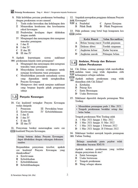 Pelangi Analisis 2022 Prinsip Perakaunan Tingkatan 4 - MPHOnline.com
