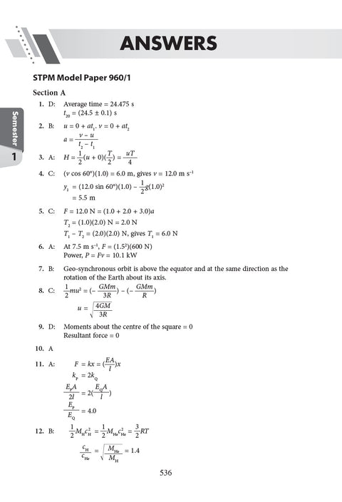 Q & A STPM Semester 1 - 3 (2022) Physics - MPHOnline.com