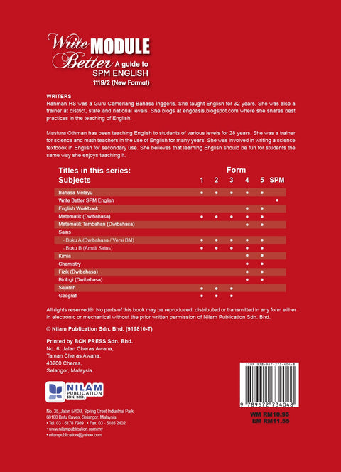 Write Module Better SPM English 2022 - MPHOnline.com