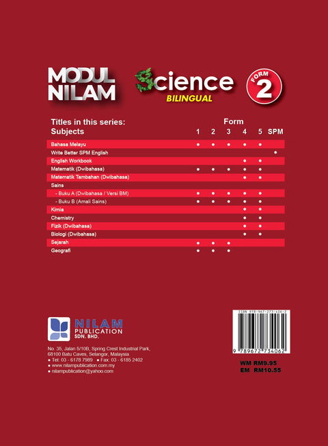 Modul Nilam 21st Century T&L Science F2 Book A Bilingual 2022 - MPHOnline.com