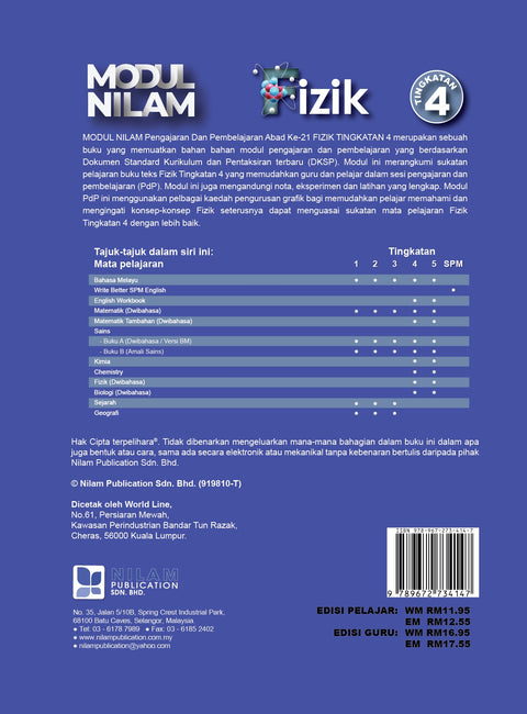 Modul Nilam P&P Abad Ke-21 Fizik Tingkatan 4 Dwibahasa 2022 - MPHOnline.com