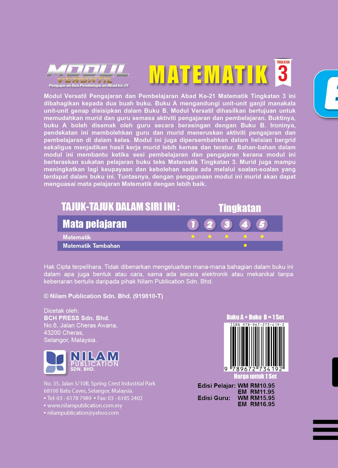 Modul Versatil P&P Abad Ke-21 Matematik Tingkatan 3 (A+B) 2022 ...