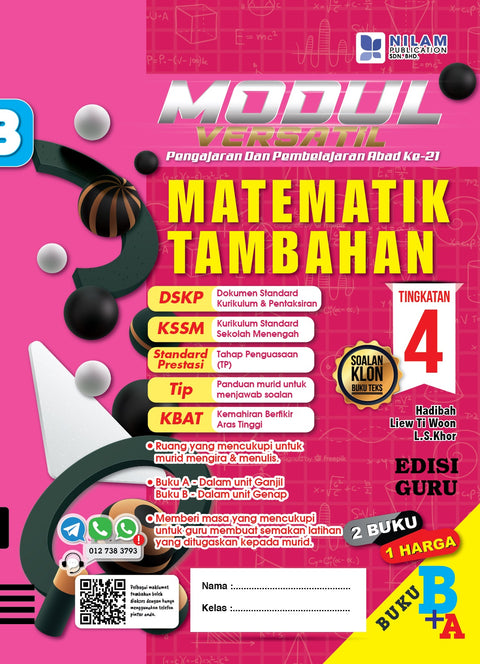 Modul Versatil P&P Matematik Tambahan Tingkatan 4 (A+B) 2022 - MPHOnline.com