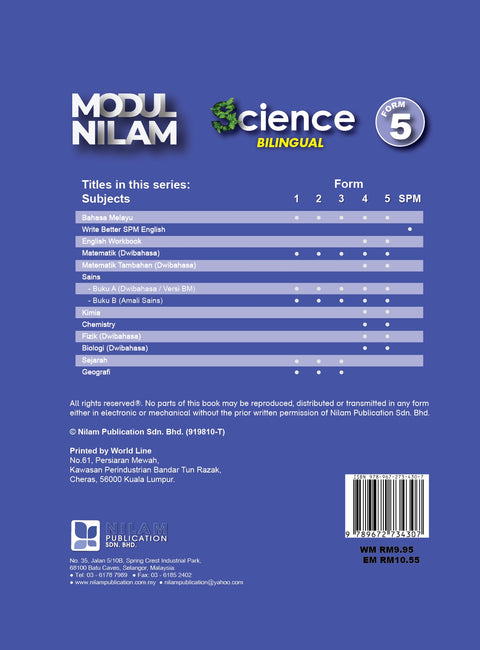 Modul Nilam 21st Century T&L Science F5 Book A Bilingual 2022 - MPHOnline.com