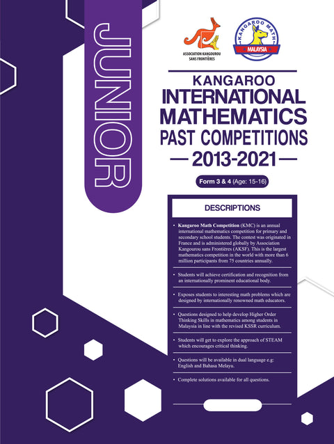 Kangaroo International Mathematics Past Competitions 2013-2021 Form 3 & 4 - MPHOnline.com