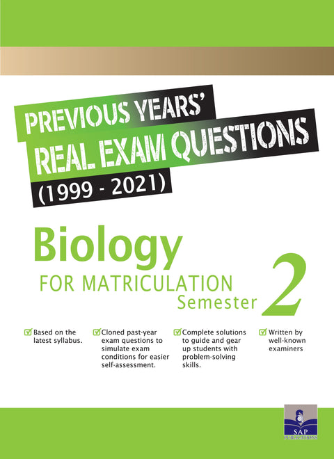 Previous Year’s Real Exam Questions (1999-2021) Biology for Matriculation Sem 2 - MPHOnline.com