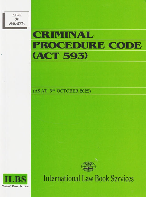 Criminal Procedure Code (Act 593) - As At 5/10/2022 - MPHOnline.com