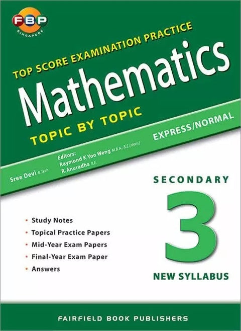 Secondary 3 Mathematics Top Score Examination Practice - MPHOnline.com