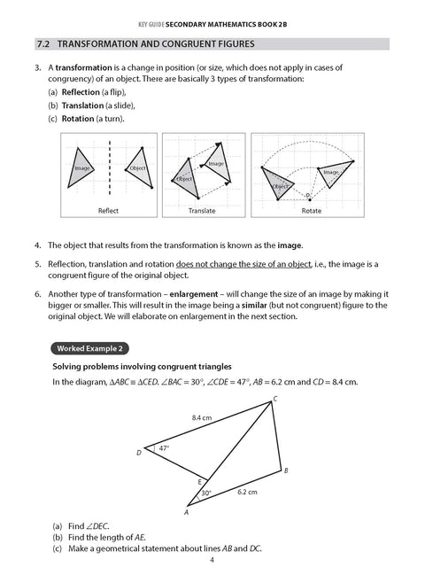 Key Guide Secondary Mathematics - Revision Notes & Practice Book 2B - MPHOnline.com